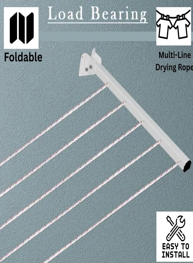 PulGos Metal Cloth Drying Stand/Foldable Cloth Stand/Wall Mounted Cloth Drying Rack/Cloth Hanger for Home or Balcony/Heavy Duty Laundry Rack/Drying Rack for Clothes with All The Essentials - Image 2